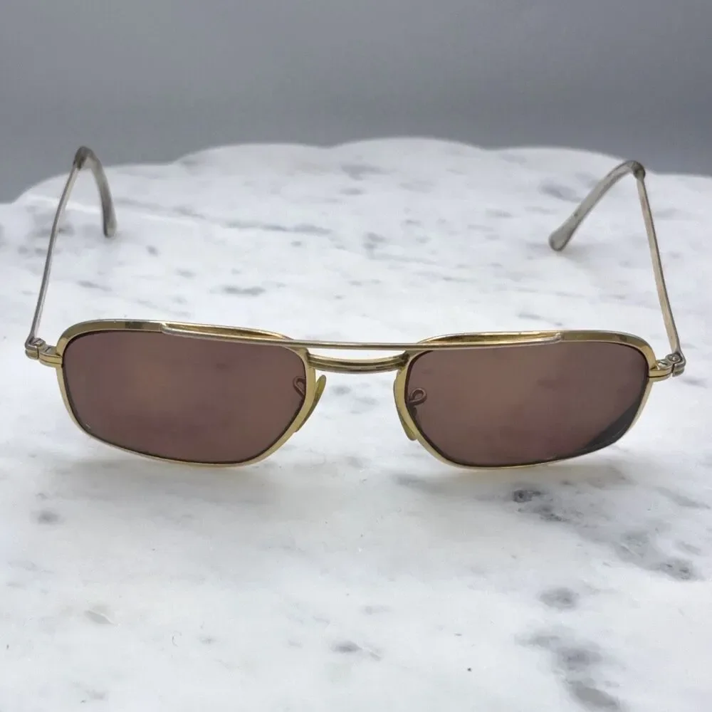 Vintage Shuron 6 USA Square Aviator (Navigator) Gold Eyeglasses Frames Only
